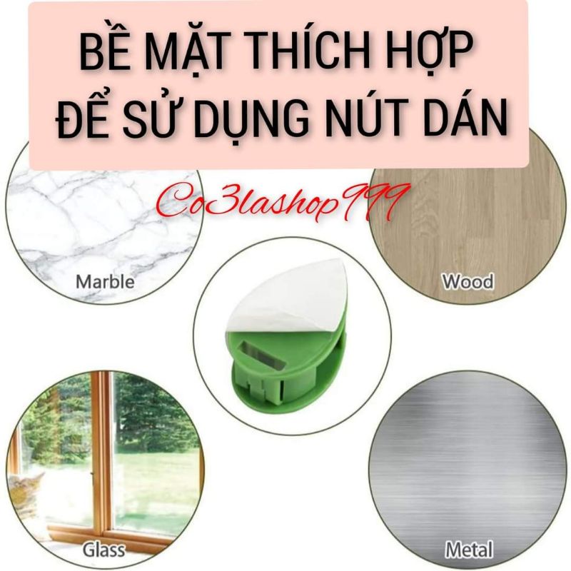 Nút nhựa chiếc lá cố định dây leo tường gạch men/ cửa kính (1 NÚT)