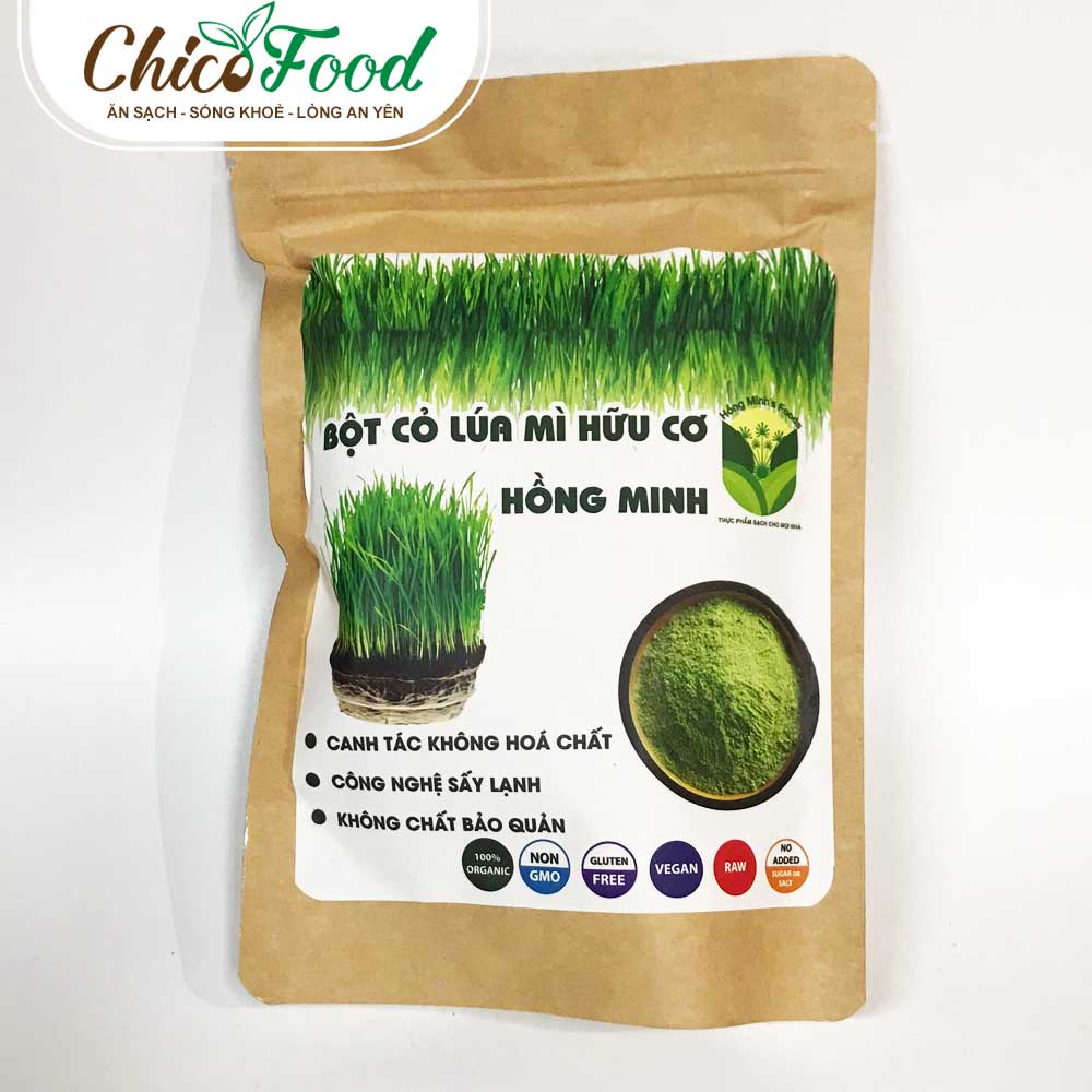 Bột cỏ lúa mì hữu cơ sấy lạnh Hồng Minh bán tại Chicofood