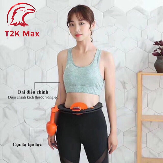 Vòng lắc eo thông minh giảm mỡ bụng Hula Hoop thế hệ mới cao cấp có đồng hồ đếm vòng - T2K Max