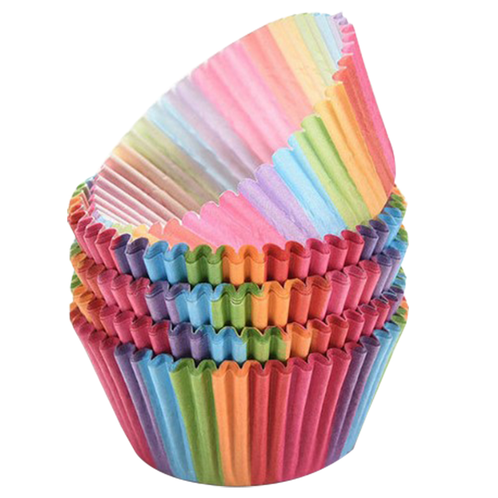 Set 100 Cốc Giấy Làm Bánh Cupcake Nhiều Màu