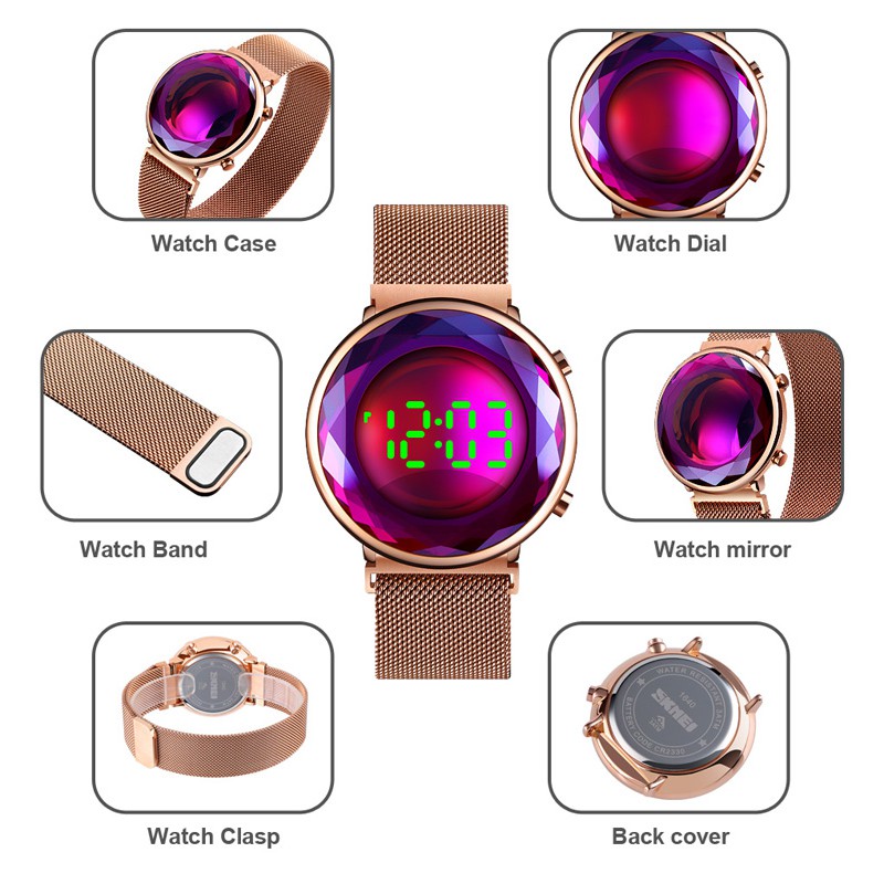 Đồng Hồ Có Đèn LED SKMEI Kiểu Dáng Thời Trang Cho Nữ