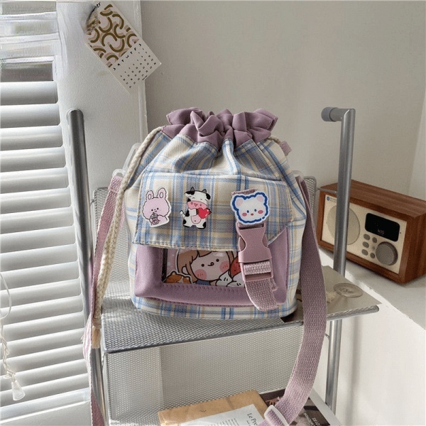 Túi Đeo Chéo Vải canvas Kiểu Dáng Dễ Thương Xinh Xắn Cho Nữ