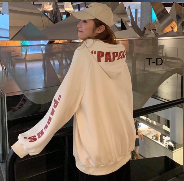 Áo hoodie Papers chữ tay mũ TDU1119
