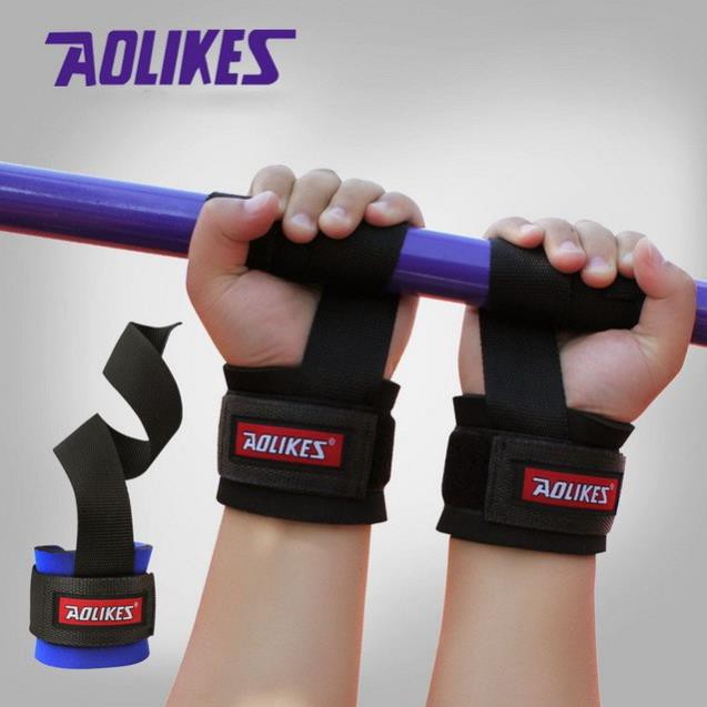 2 chiếc Dây Kéo Lưng có điệm Kết Hợp Quấn Cổ Tay Aolikes phụ kiện Gym thể thao Aolikes 7638