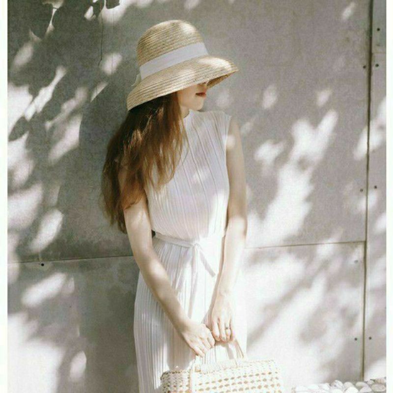 Mũ cói lồng đèn cỏ tự nhiên size nhỏ siêu đẹp