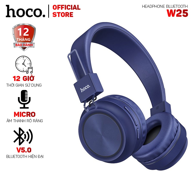 Chụp tai bluetoothh Hoco W25 phiên bản V5.0, âm thanh sống động