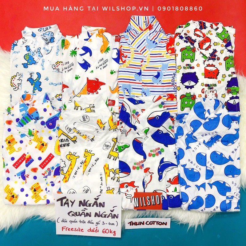 (Dưới 60kg: T.NGẮN - Q.NGẮN) ĐỒ NGỦ PIJAMA THAILAND CAO CẤP 60NN