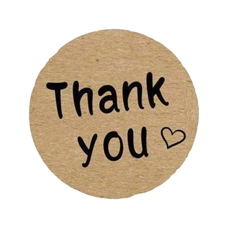 Bộ 500 miếng dán hình tròn in chữ Thank You độc đáo