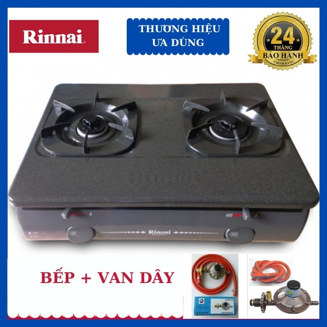 { HÀNG CHÍNH HÃNG }Bếp gas RinNai RV 4680(G)bếp ga đôi mặt men ,bếp tốt ,bền đẹp ,tiết kiệm ga giá rẻ+KÈM VAN DÂY