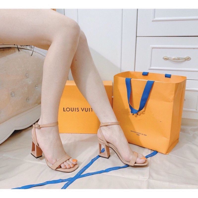 [Mã FASHIONG10 giảm 10k đơn 50k] FREESHIP 50k Sandal nữ cao gót 7p - sandal quai ngang gót lỗ cực đẹp