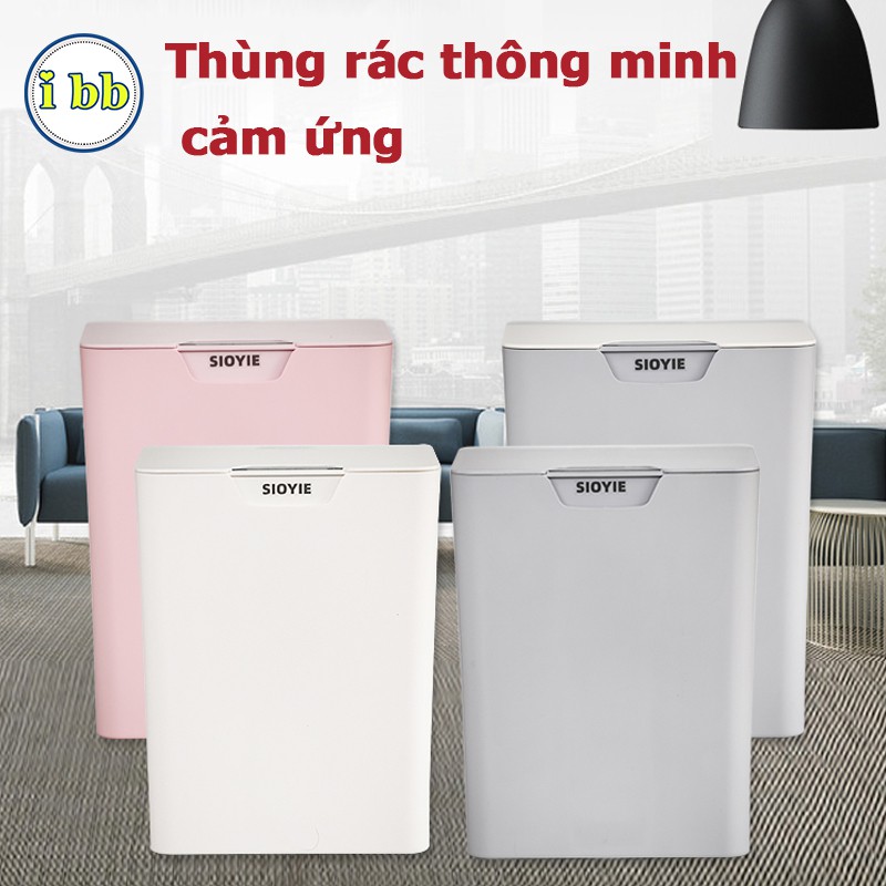 Thùng rác cảm ứng thông minh Sioyie cảm ứng cực nhạy chỉ trong 0.2s dung tích 16L tặng kèm túi đựng rác tặng kèm pin