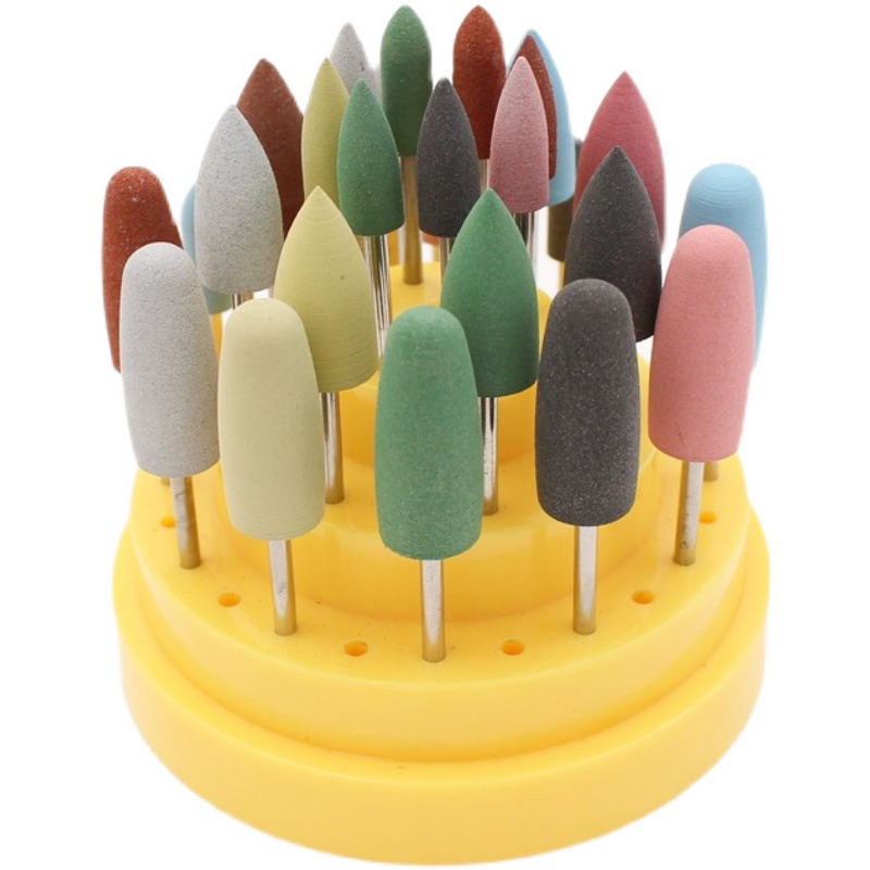 Bộ 28 Đầu Mài Đánh Bóng Răng Bằng Silicon Kèm Hộp Nhựa Tốc Độ Thấp Chuyên Dụng Cho Nha Khoa