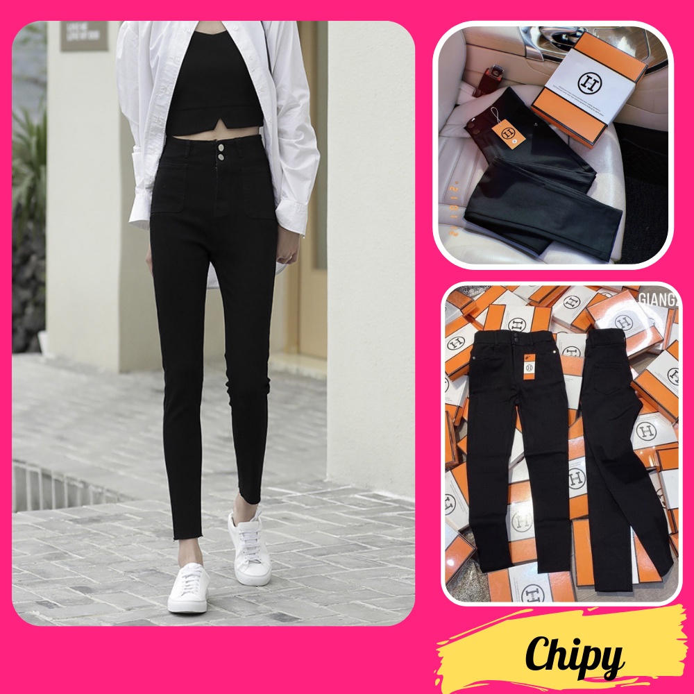 Quần Legging Nữ CHIPY Cao Cấp Nâng Mông Siêu Co Giãn Chất Kaki Thô Mềm Thoáng Mát | BigBuy360 - bigbuy360.vn