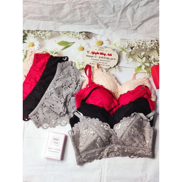 Sét bộ đồ lót nâng ngực đệm mỏng không gọng - Sét bộ đồ lót ren | BigBuy360 - bigbuy360.vn