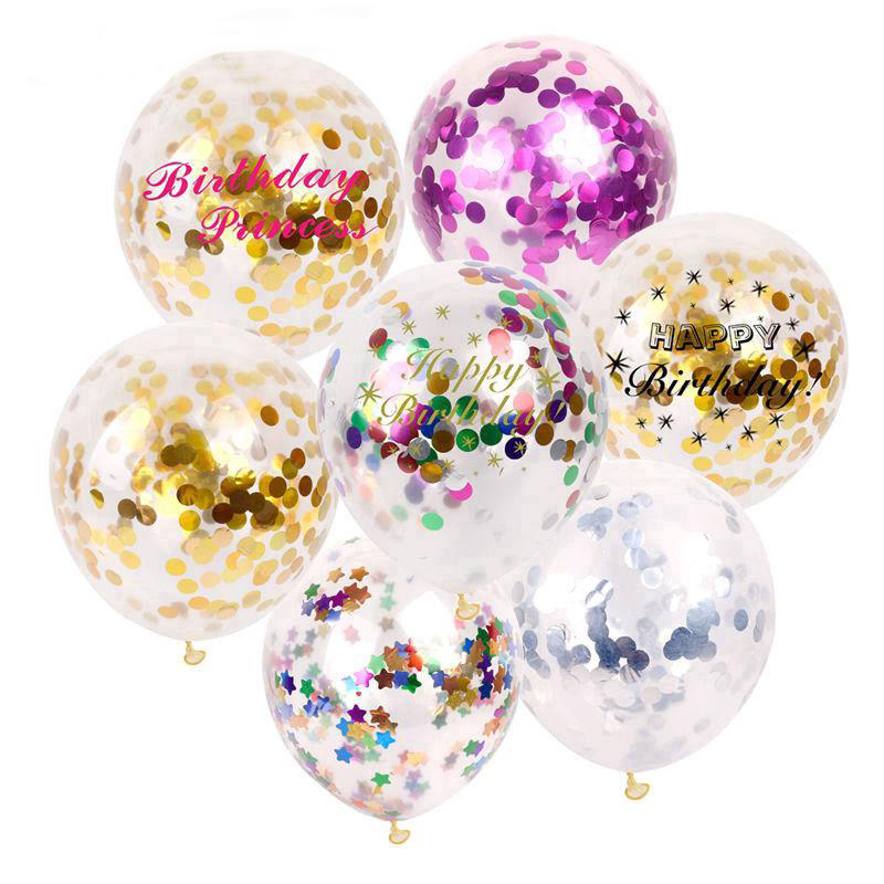 Set 5 bong bóng trong suốt trang trí sinh nhật 30.48 cm
