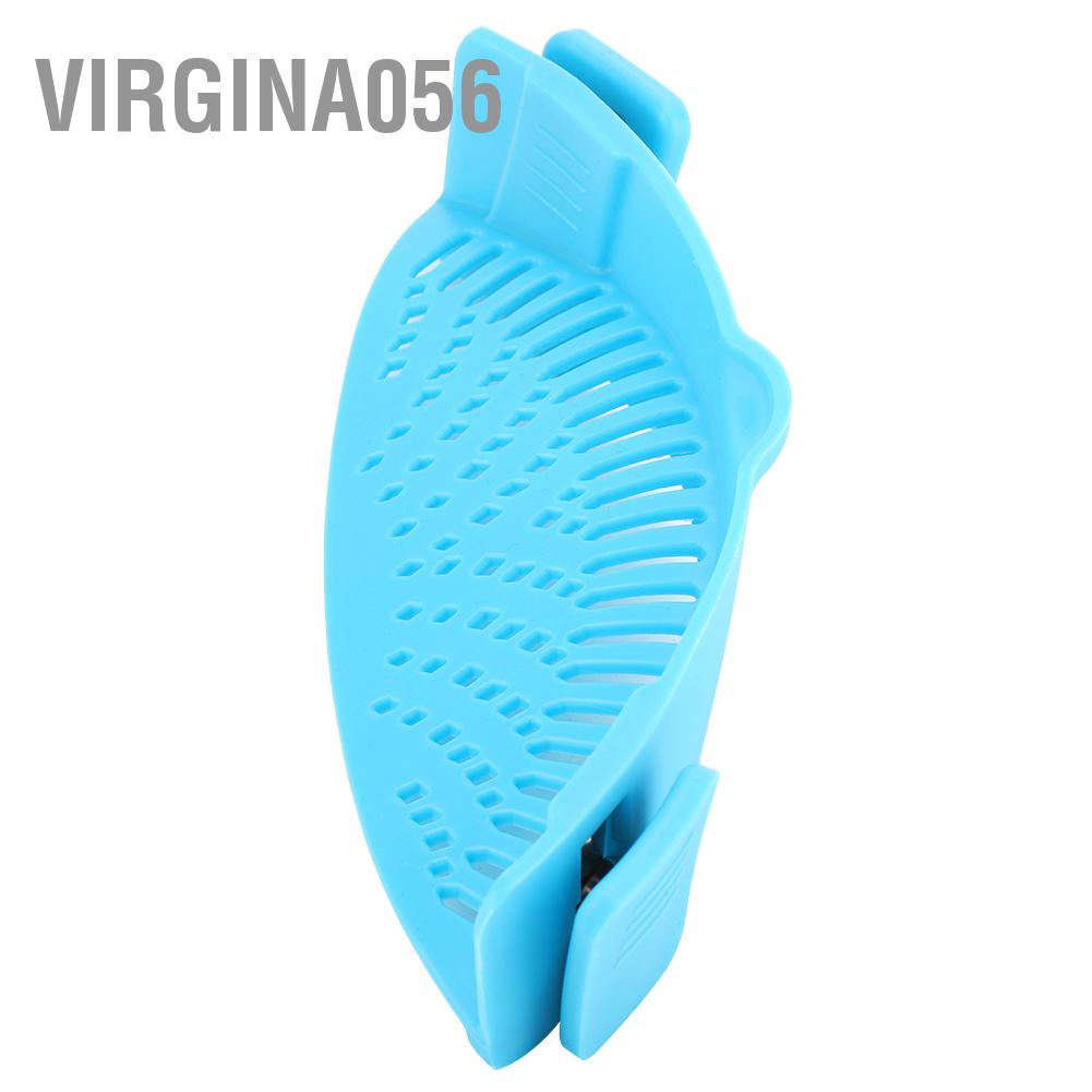 Virgina056 Pan Pot Silicone Strainer Kitchen Filter Colanders for Noodles Vegetables Food Drainer