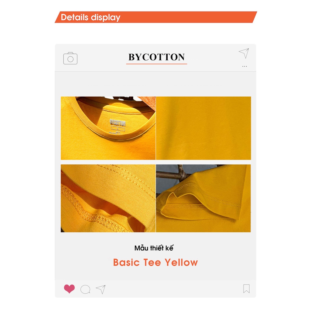 Áo Thun Ngắn Tay Cổ Tròn Vàng BY COTTON Yellow Basic Tee