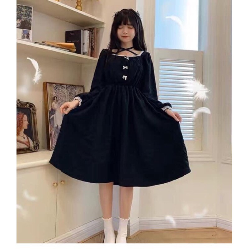 VÁY BABY DOLL, ĐEN NƠ, PHONG CÁCH LOLITA | BigBuy360 - bigbuy360.vn