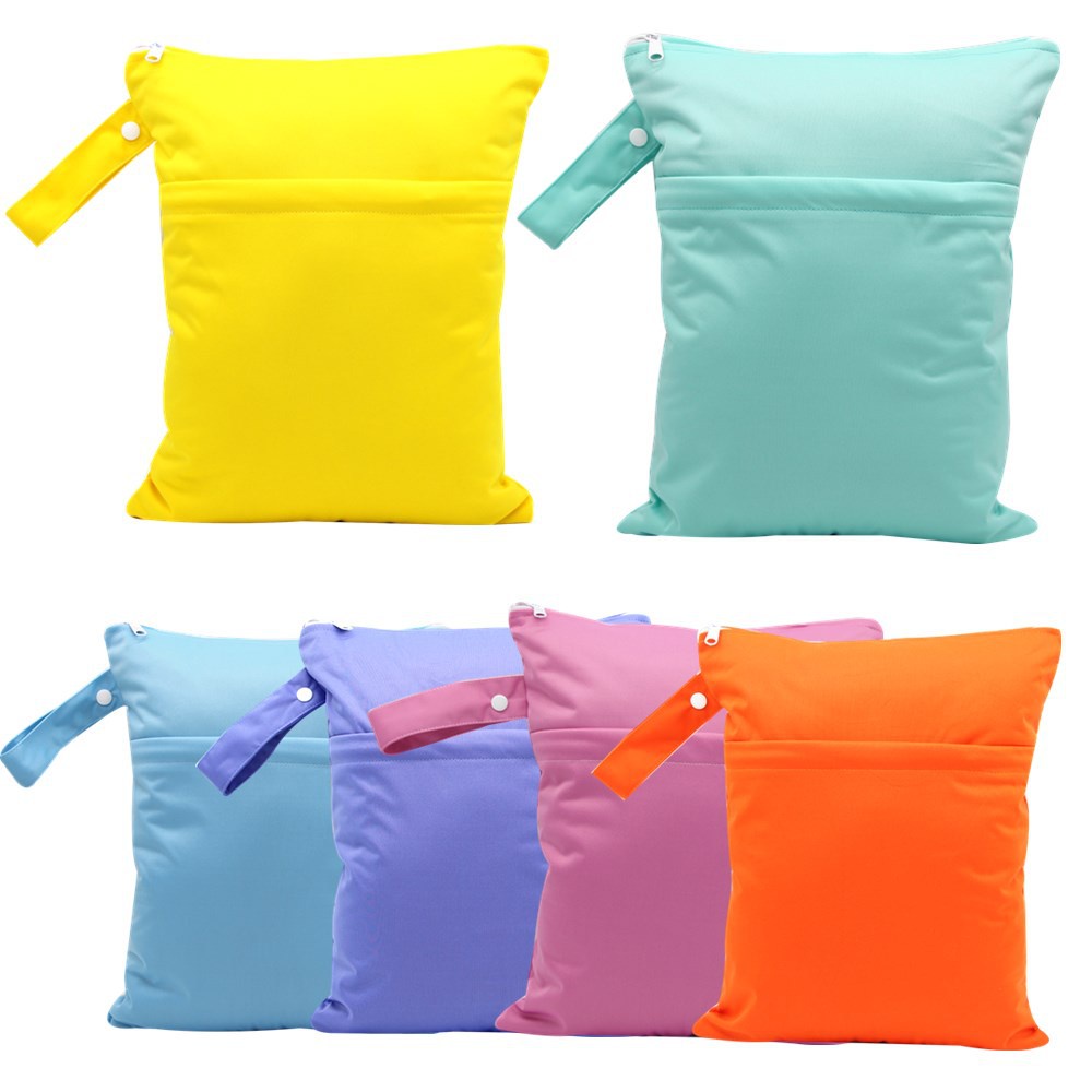 Túi Đựng Tã Lót Chống Thấm Nước Hai Ngăn Có Khóa Kéo Kích Thước 30*36cm