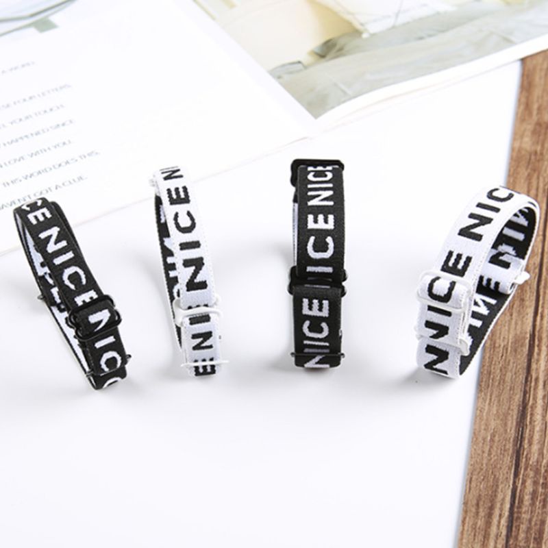 Cặp dây áo ngực thay thế thêu họa tiết chữ cái Nice trang trí phong cách thể thao có khóa cài trượt dành cho nữ