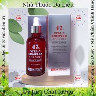 Histolab vita c 47% complex ampoule 50ml - tinh chất sáng da, mờ thâm vitamin c 47%