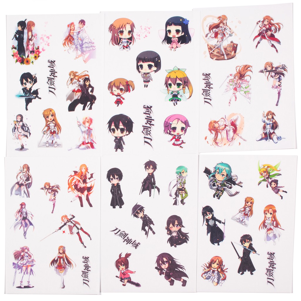 [thanh lý bán lỗ]Bộ 6 Sticker Anime - Sword Art Online [AAM] [PGN30]