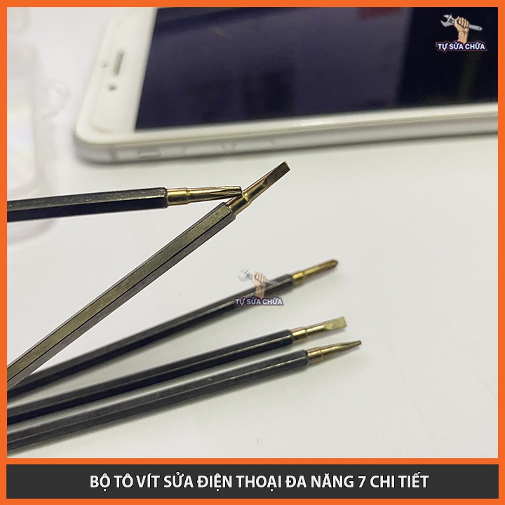 Bộ tô vít mini 7 chi tiết, 12 đầu vít đa năng giá rẻ AISILIN chuyên sửa đồng hồ, điện thoại, kính...