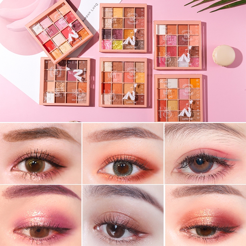 Bảng Phấn Mắt 16 Màu Lấp Lánh Trang Điểm Chuyên Nghiệp