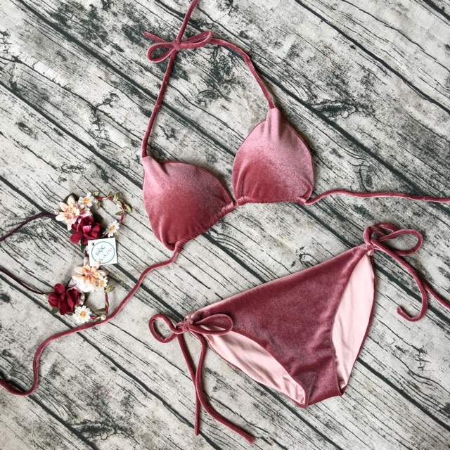 Bikini nhung - 2 mảnh basic siêu sexy | BigBuy360 - bigbuy360.vn