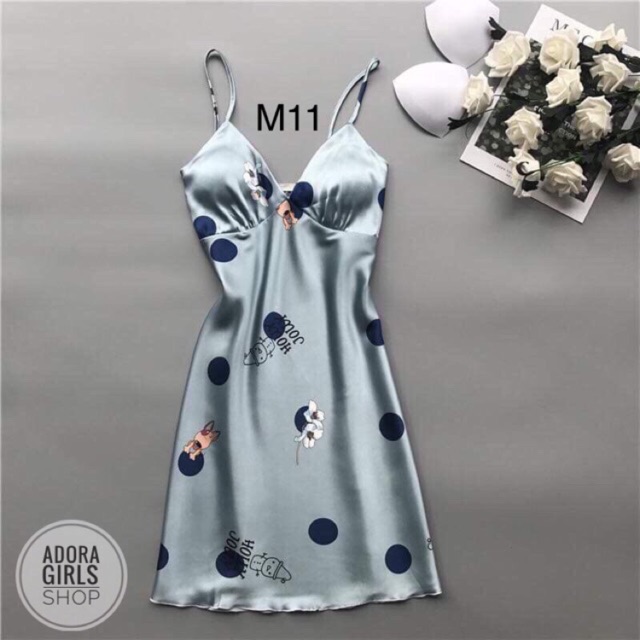 Đầm ngủ lụa 2 dây kèm mút ngực | BigBuy360 - bigbuy360.vn