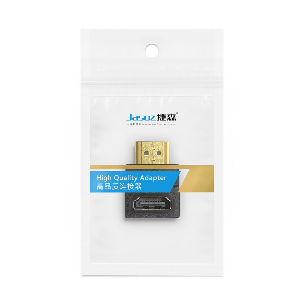 Bộ chuyển đổi HDMI Đực/ HDMI Cái đầu xuống JASOZ G134 - Hàng chính hãng - Bảo hành 18 tháng