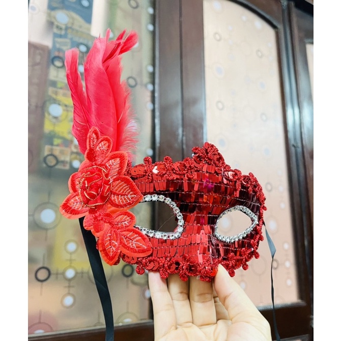 Mặt nạ hoá trang cosplay lông vũ / Mặt nạ chơi trung thu HALOWEEN