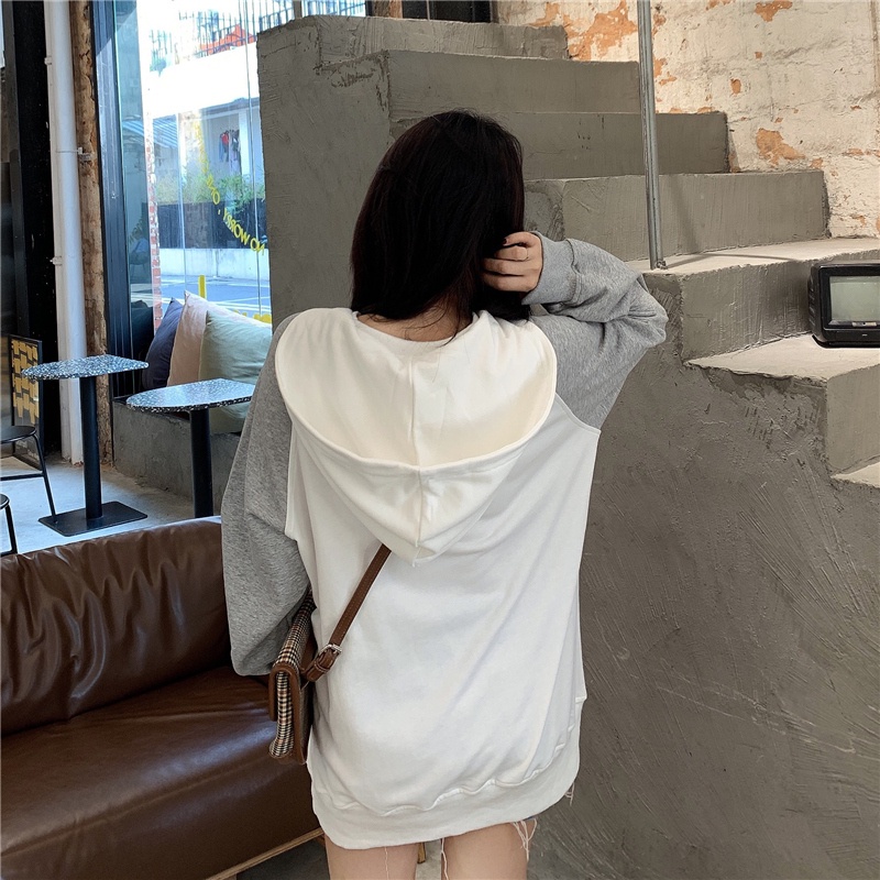 【ZHELIHANGFEI】Áo Hoodie Tay Dài Dáng Rộng Phong Cách Thời Trang Mỹ