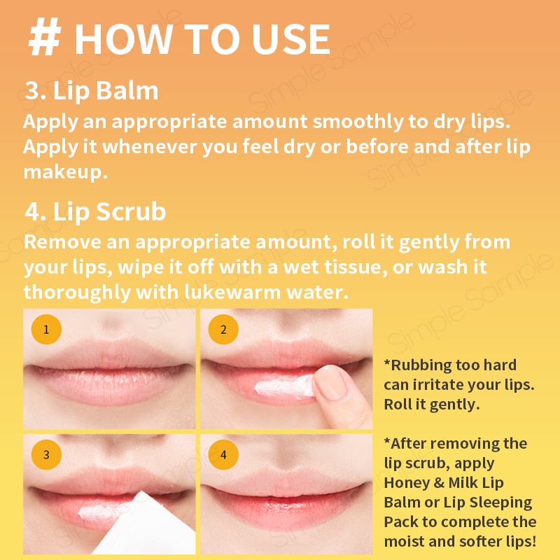 A'PIEU Apieu Honey & Milk  Lip Sleeping Pack 6.7g Lip Oil 5g Lip Balm 3.3g Lip Scrub 8ml