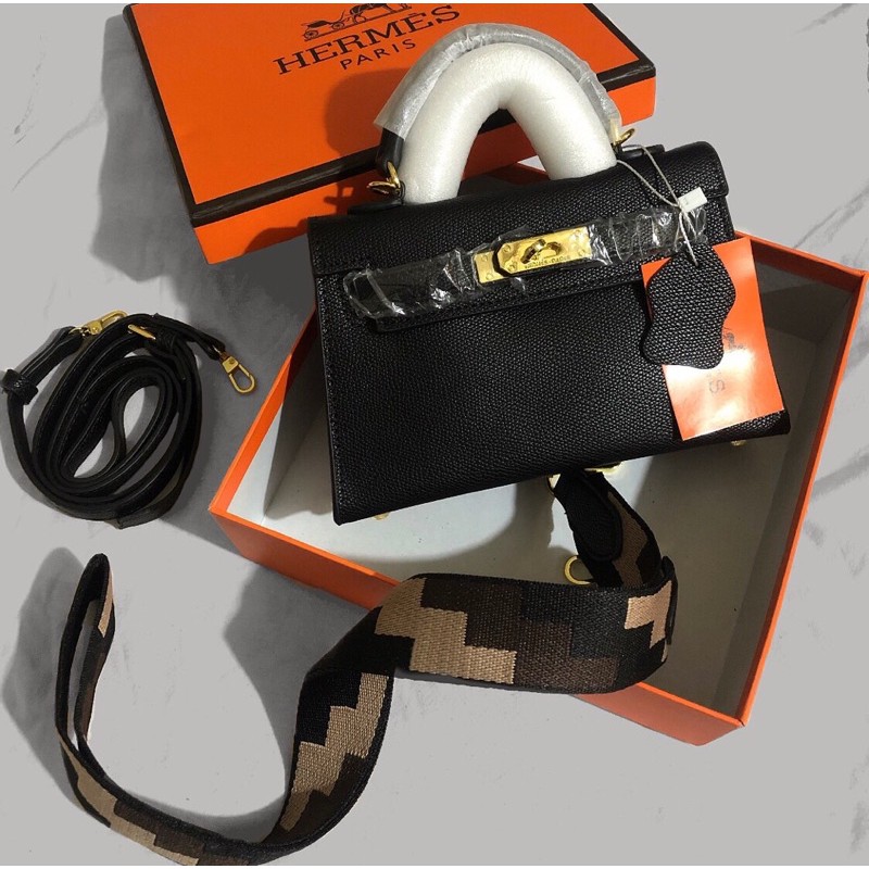 MẪU MỚI 2 DÂY ĐEO- Túi kelly kèm 2 dây đeo size 19cm loại đẹp | BigBuy360 - bigbuy360.vn