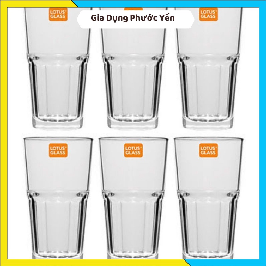 Bộ 6 ly cốc thủy tinh trong suốt Lotus Glass Việt Tiệp VTC406 400ml