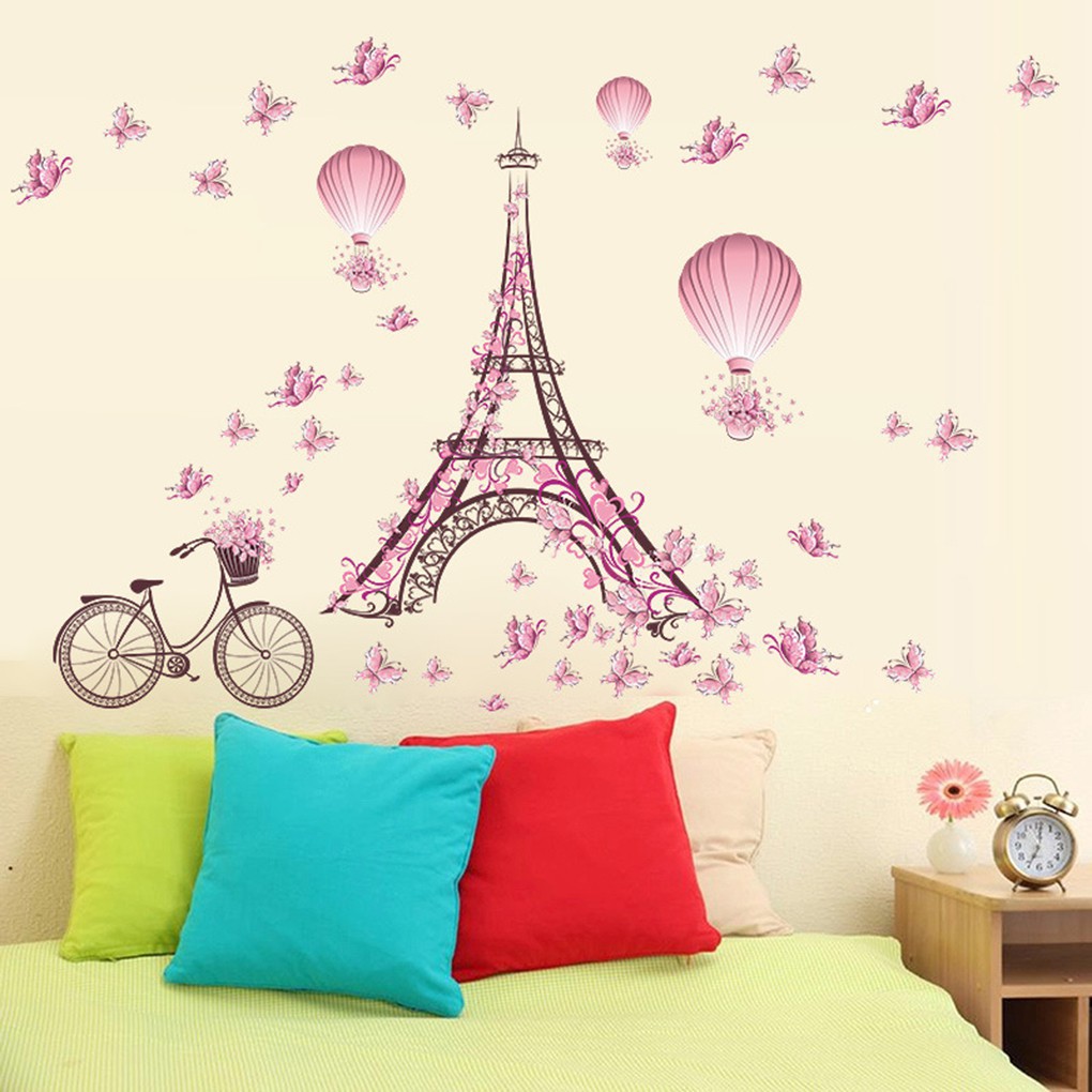 Decal trang trí phòng ngủ trẻ em hình tháp Eiffel
