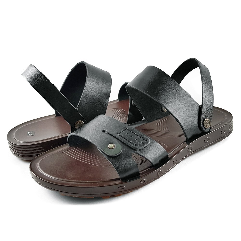 Dép Quai Hậu Nam Giày Sandal Nam Da Bò Thật Ensado DE7716