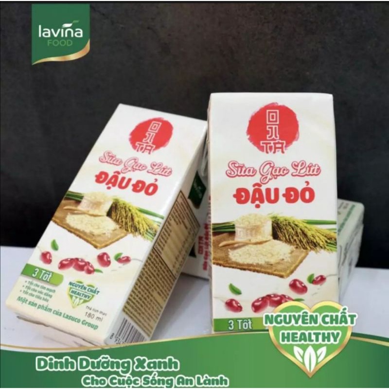 SỮA GẠO LỨT  - SỮA GẠO LỨT ĐẬU ĐỎ lavina food 180ml ( 30h/ th)