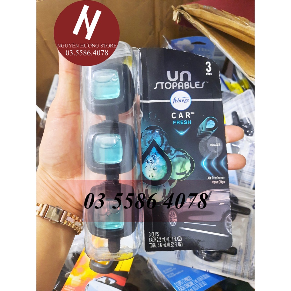 Nước Hoa Ô Tô Febreze Cao Cấp Kẹp Cửa Gió Điều Hòa Xe Hơi Febreze Car Vent Air Freshener