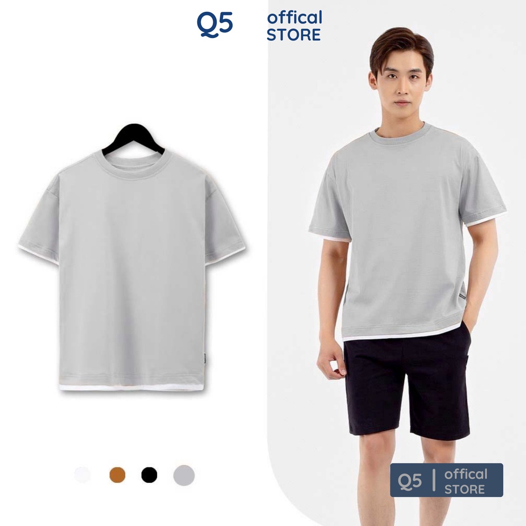 Áo thun nam cổ tròn cao cấp nhiều màu Q5 vải Cotton xốp dày dặn, form regular fit