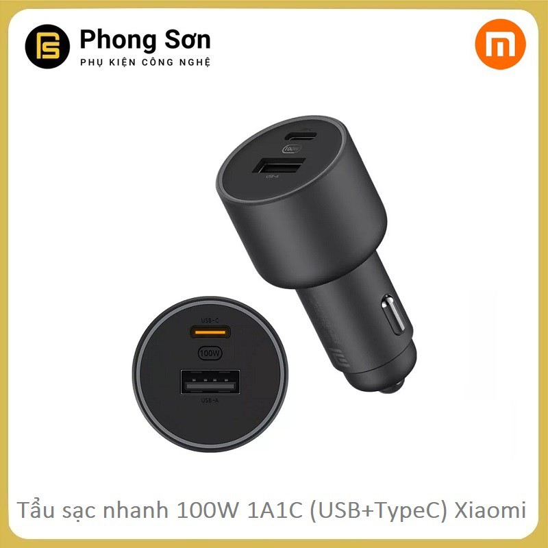 Sạc Ô Tô Nhanh 2 cổng 100W 1A1C Xiaomi - Tẩu sạc xe hơi nhanh Xiaomi ( BH 12 Tháng )