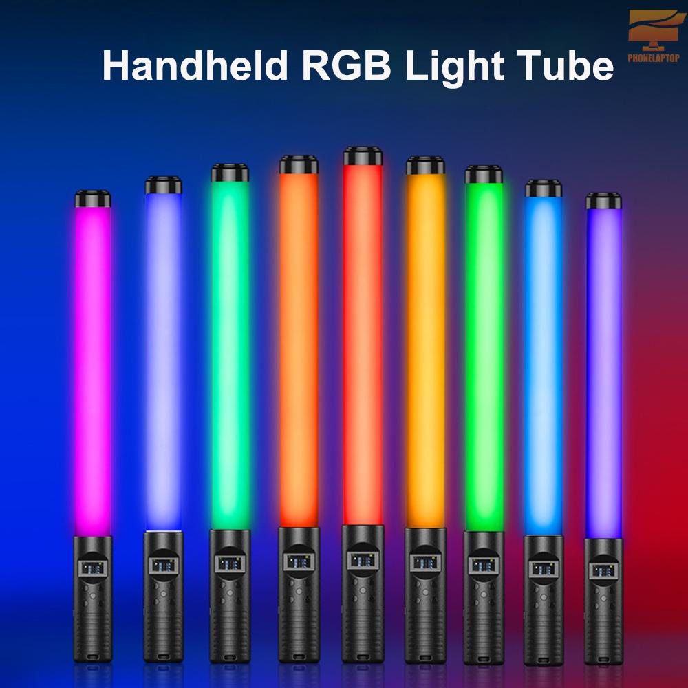 Lapt RGB Handheld LED Video Light Tube Photography Light Wand 3000K-6500K Dimmable 10 Lighting Effect Built-in Rechargeable Battery for Vlog Product Portrait Photography