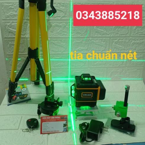 Máy cân mực 16 tia xanh 3D SAKURA-máy bắn cốt laser hàng đẹp- tia nét chuẩn kèm chân 1m2 và giá treo tường