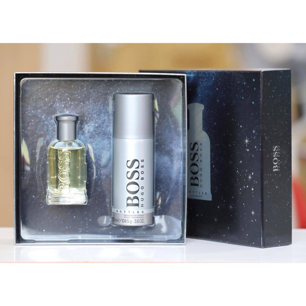 [Bố bỉm sữa 9x] Set Nước hoa nam Hugo Boss Boss Bottled EDT 50m TẶNG KÈM lăn khử mùi hương nước hoa.