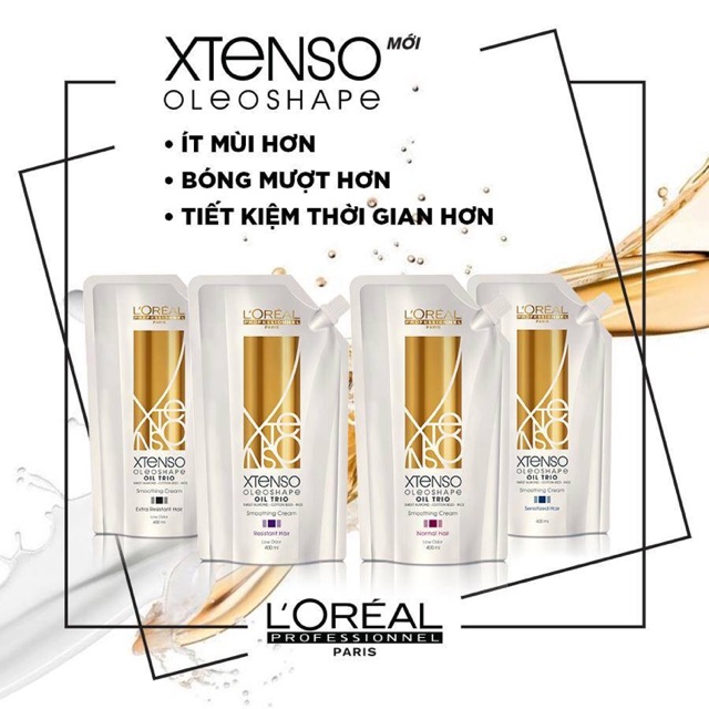 Thuốc duỗi uốn tóc/ dập tóc L’Oréal Professionnel X-Tenso Oleoshape 400ml x2