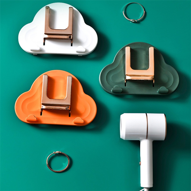 Giá Đỡ Máy Sấy Tóc Gắn Tường Không Đục Lỗ Có Thể Gập Lại Cho Phòng Tắm