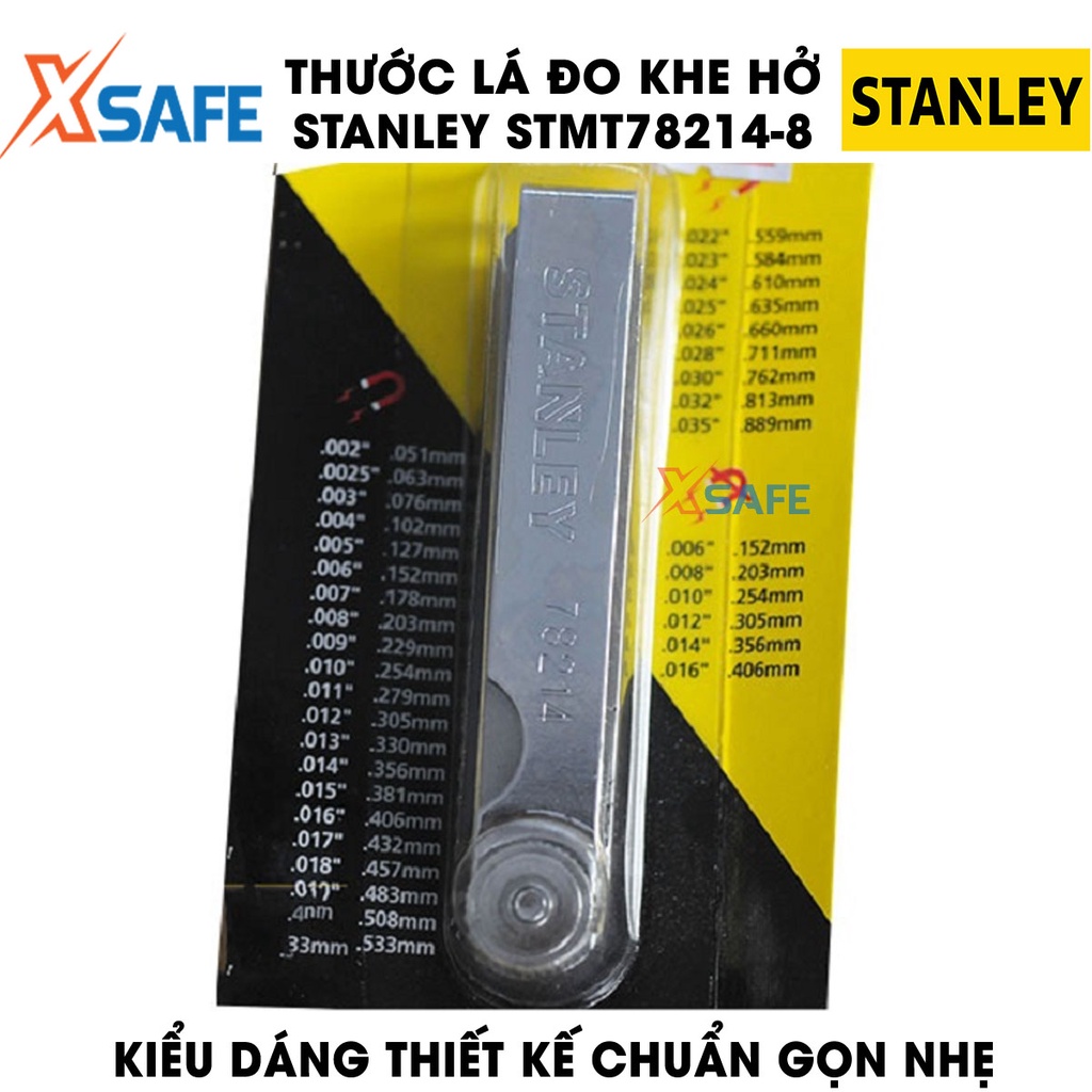 Thước lá đo khe hở STANLEY STMT78214-8 thép carbon Thước lá Stanley kiểu dáng gọn nhẹ, kết quả đo chính xác - Chính hãng