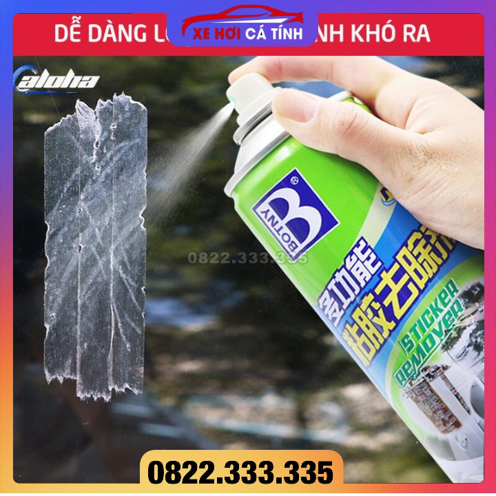 Bình xịt vệ sinh tẩy keo, vết băng dính, nhựa đường bám trên xe Oto, tẩy đa năng đồ nội thất