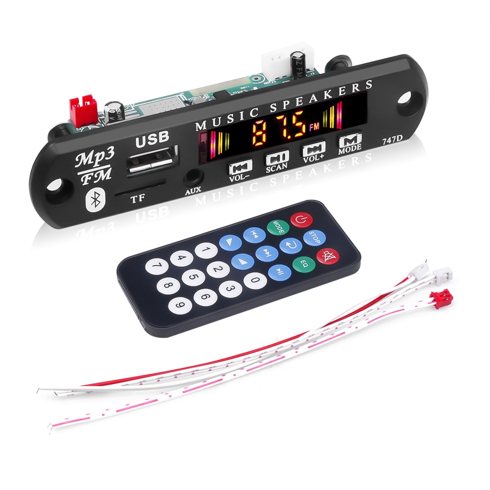 Bảng Mạch Giải Mã Âm Thanh Bluetooth 5.0 Mp3 Wma Dc 5v 12v Usb Tf Radio Cho Xe Hơi